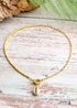 Boho Necklace, Blue Colorful Hippie Gold Shell